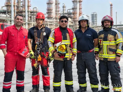 تجلیل از ۵ آتش‌نشان پتروشیمی مرجان به‌دلیل عملکرد در حادثه پارس جنوبی