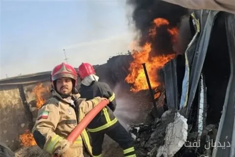 آتش‌سوزی در محل دپوی سوخت قاچاق در بم مهار شد