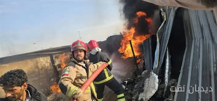آتش‌سوزی در انبار سوخت قاچاق در بم موجب مصدومیت ۲ آتش‌نشان شد
