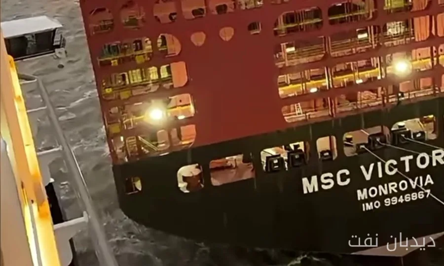 تصادف کشتی باری MSC و کشتی کروز Mein Schiff 3 در بندر برمنهاون